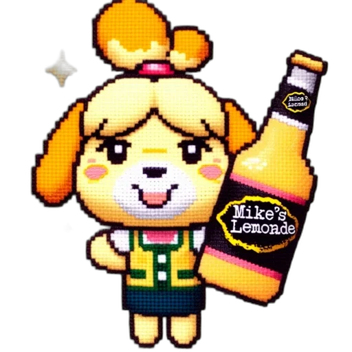bottle, staff, animal, pixel art transparent PNG cut-out