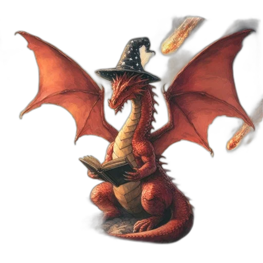 dragon, animal, creature, staff transparent PNG cut-out