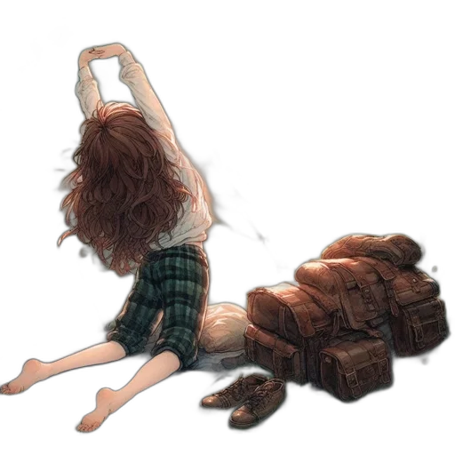 hair, dress, creature, concept art transparent PNG cut-out