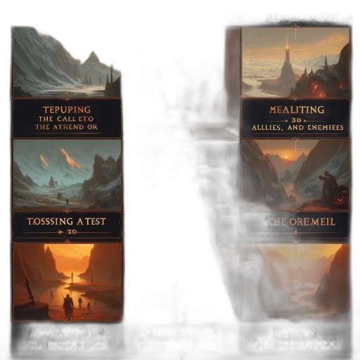 concept art, fantasy art, fog, earth tones transparent PNG cut-out