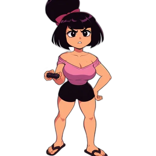 dress, staff, weapon, hair transparent PNG cut-out