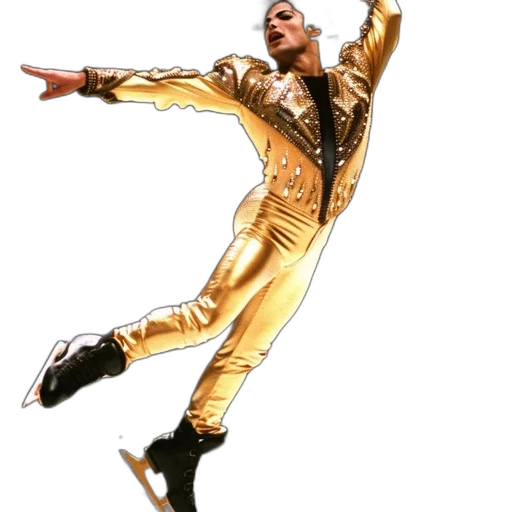 jacket, golden, figure, skater transparent PNG cut-out