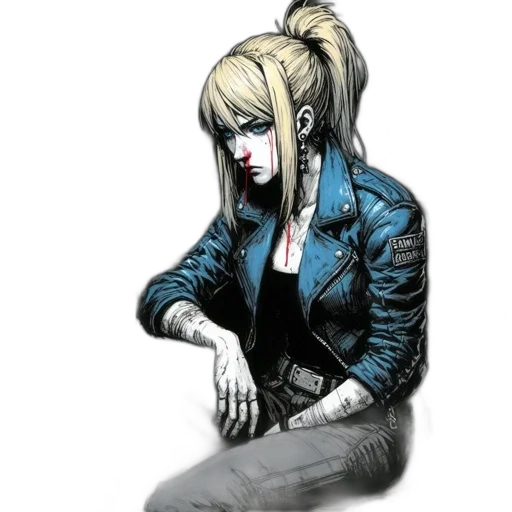 jacket, face, comic book art, concept art transparent PNG cut-out