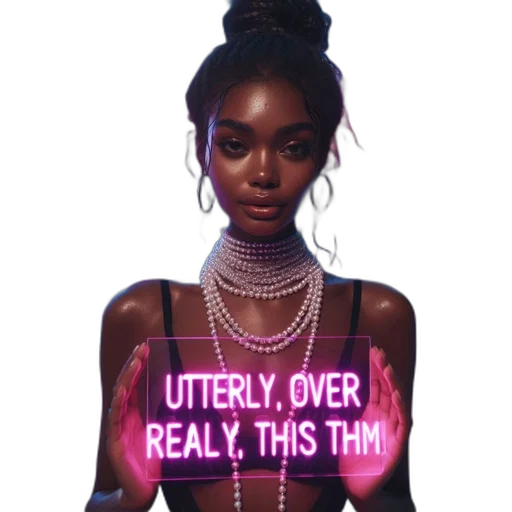 dress, jewelry, vaporwave, concept art transparent PNG cut-out