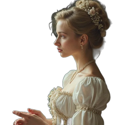 dress, crown, jewelry, face transparent PNG cut-out