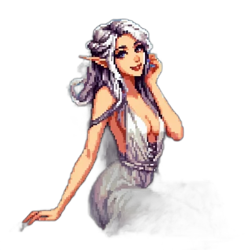 dress, jewelry, crown, pixel art transparent PNG cut-out