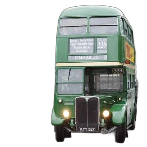 green, double-decker, bus, route transparent PNG cut-out