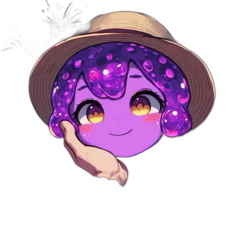 hat, staff, flower, creature transparent PNG cut-out