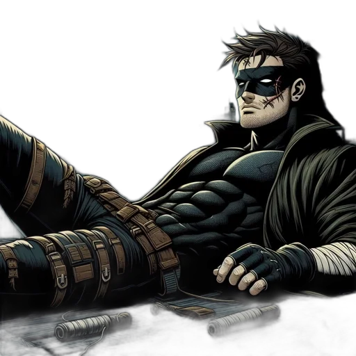 comic book art, concept art, cartoon, cyberpunk transparent PNG cut-out