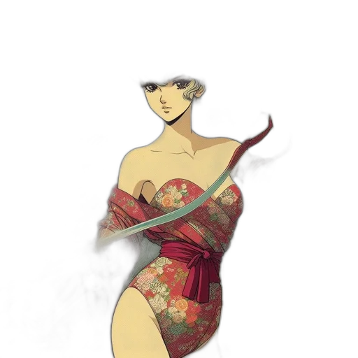 dress, staff, weapon, hat transparent PNG cut-out