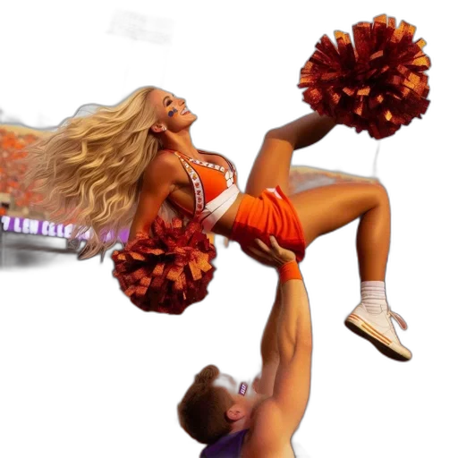 photorealistic, 3d render, concept art, cheerleader transparent PNG cut-out