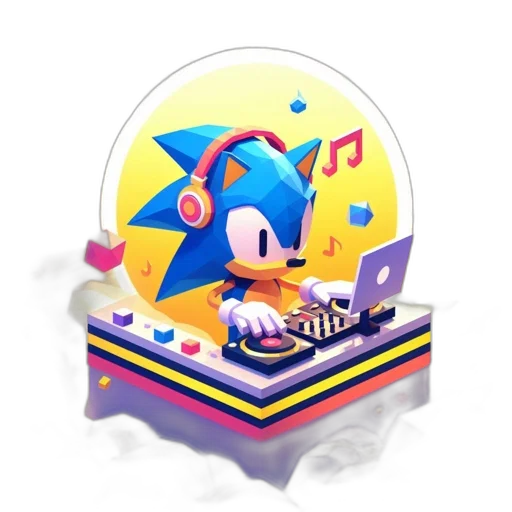 concept art, 3d render, pixel art, vaporwave transparent PNG cut-out