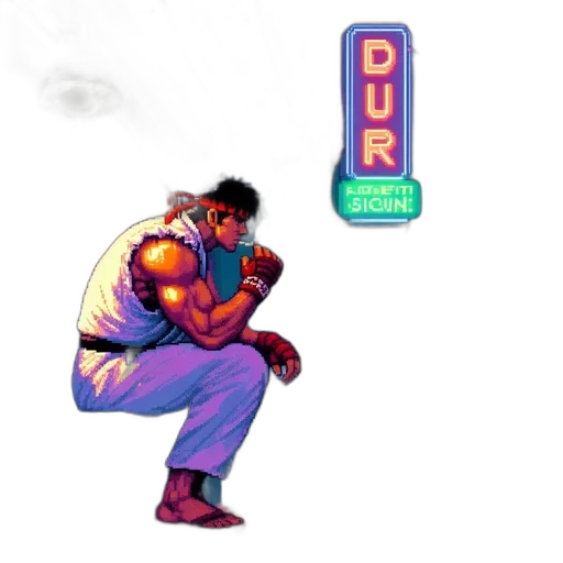 pixel art, concept art, comic book art, vaporwave transparent PNG cut-out