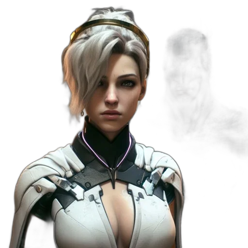 face, robot, staff, concept art transparent PNG cut-out