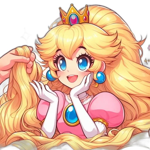 crown, dress, hair, anime transparent PNG cut-out