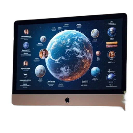 3d render, outer space, apple, bundle transparent PNG cut-out