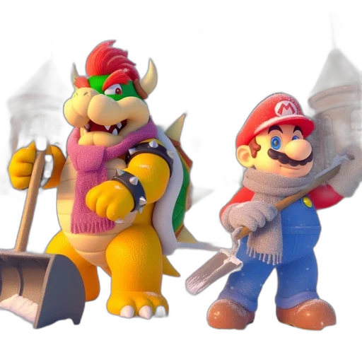 staff, 3d render, concept art, bowser transparent PNG cut-out