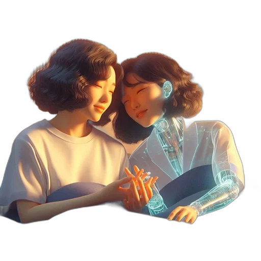 robot, mask, jewelry, vaporwave transparent PNG cut-out