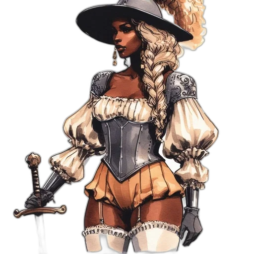staff, dress, hat, weapon transparent PNG cut-out