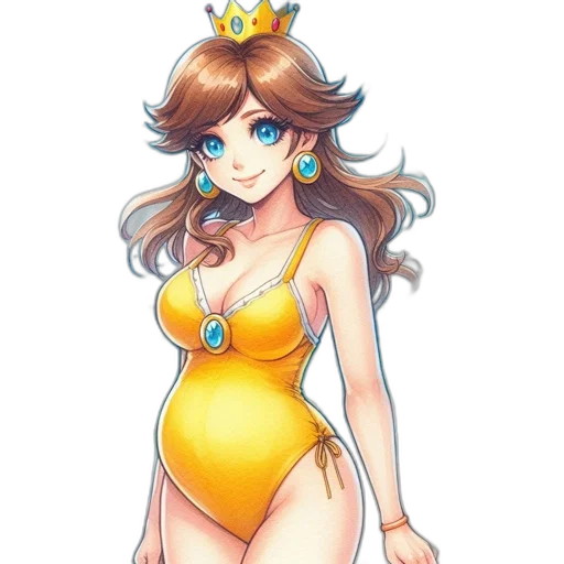 dress, crown, staff, concept art transparent PNG cut-out