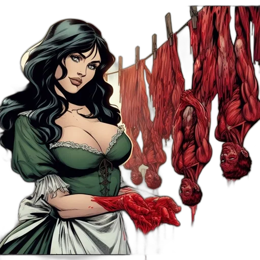 comic book art, concept art, fantasy art, woman transparent PNG cut-out