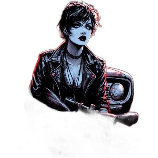 jacket, robot, comic book art, concept art transparent PNG cut-out
