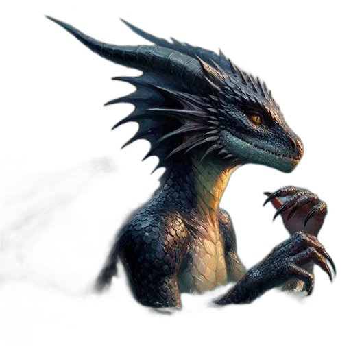 dragon, creature, animal, staff transparent PNG cut-out