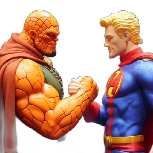 comic book art, concept art, 3d render, two transparent PNG cut-out