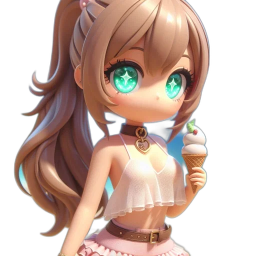 staff, dress, anime, 3d render transparent PNG cut-out