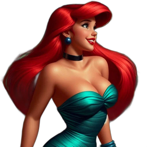 dress, hair, jewelry, cartoon transparent PNG cut-out