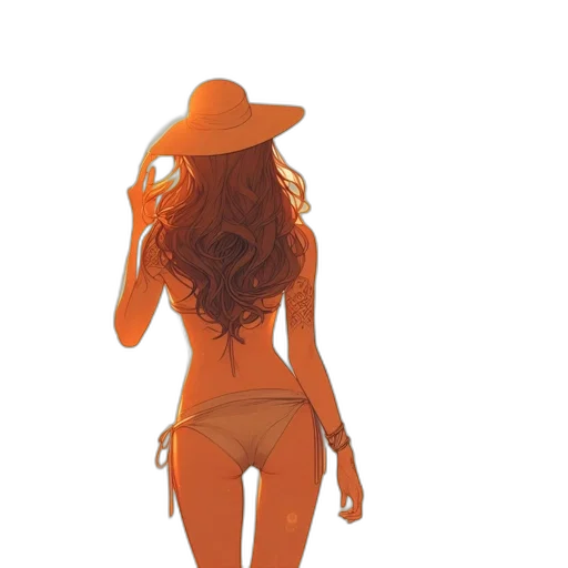 hat, dress, staff, hair transparent PNG cut-out