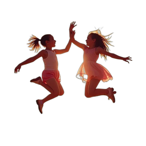 two, girls, jumping, dancing transparent PNG cut-out