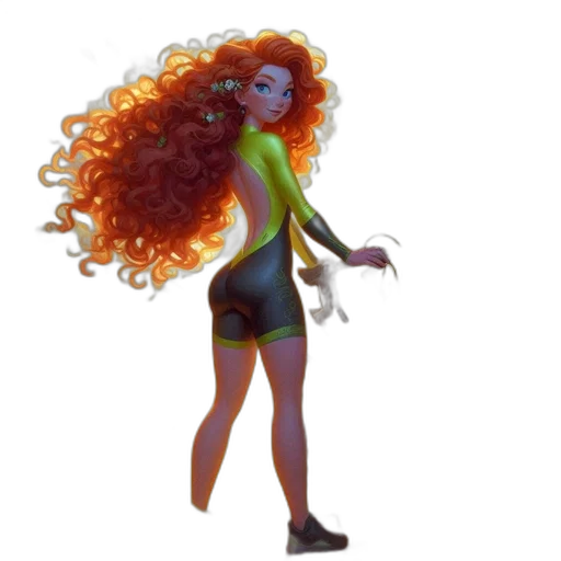 hair, dress, concept art, 3d render transparent PNG cut-out
