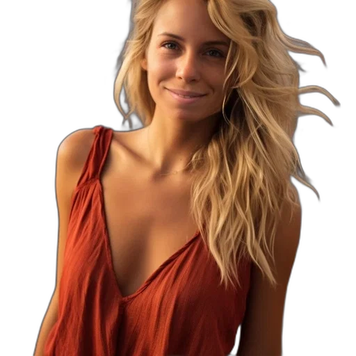 dress, hair, face, staff transparent PNG cut-out