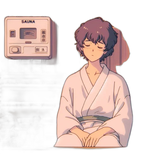 robot, mask, vaporwave, pixel art transparent PNG cut-out
