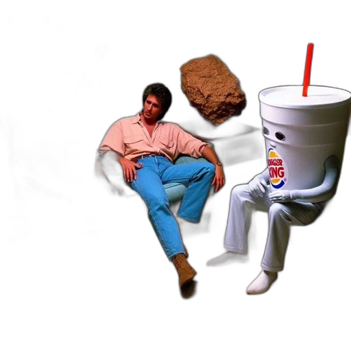 food, robot, furniture, vaporwave transparent PNG cut-out
