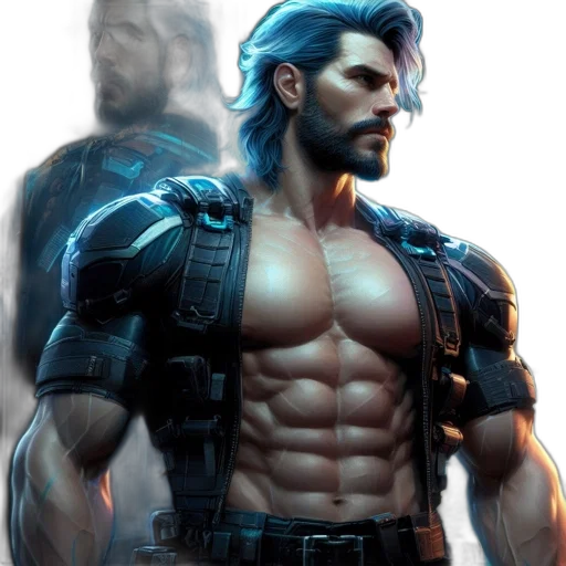 concept art, cyberpunk, comic book art, fantasy art transparent PNG cut-out