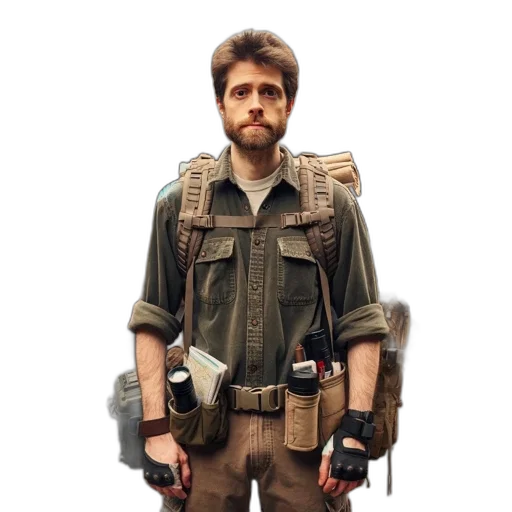 jacket, staff, weapon, concept art transparent PNG cut-out