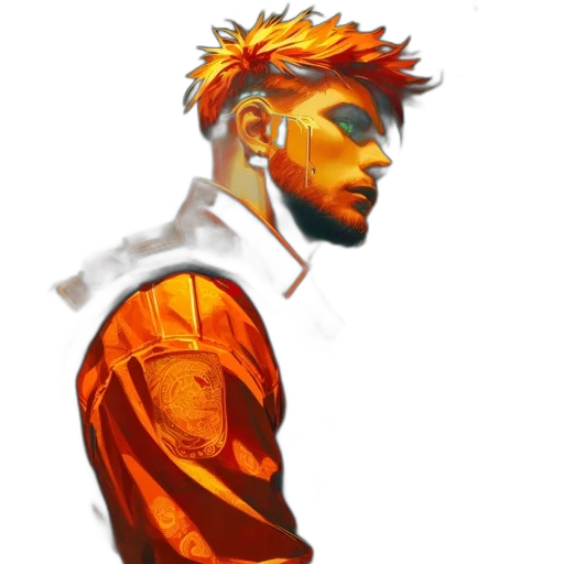 jacket, face, dragon, concept art transparent PNG cut-out