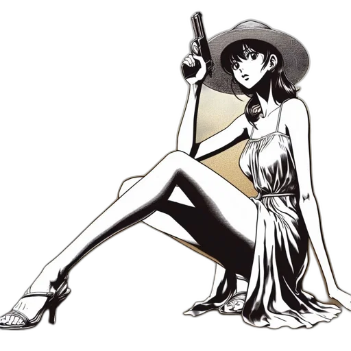 dress, weapon, staff, hat transparent PNG cut-out