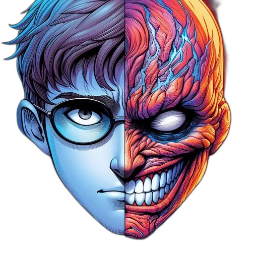 mask, face, comic book art, concept art transparent PNG cut-out