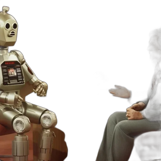 robot, concept art, 3d render, vintage-style transparent PNG cut-out