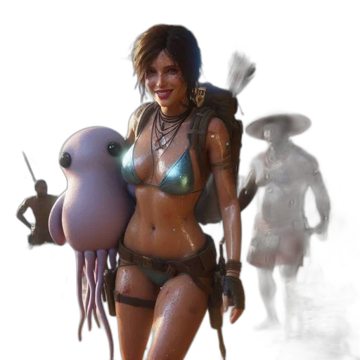 creature, staff, concept art, fantasy art transparent PNG cut-out