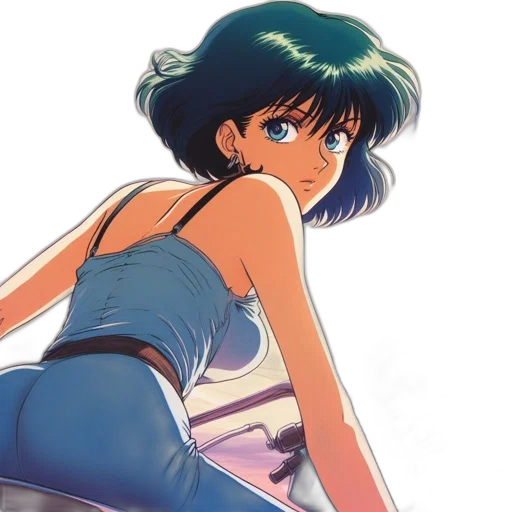 dress, anime, vaporwave, concept art transparent PNG cut-out