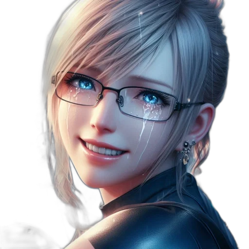 face, staff, robot, photorealistic transparent PNG cut-out
