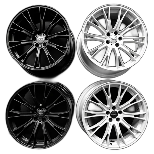 monochrome, set, four, black transparent PNG cut-out
