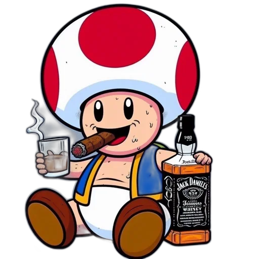 bottle, hat, animal, pixel art transparent PNG cut-out