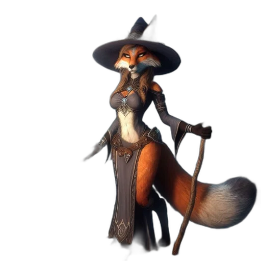 staff, hat, animal, dress transparent PNG cut-out