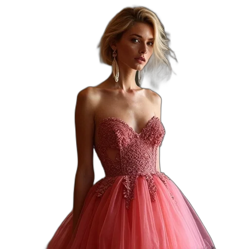 dress, photorealistic, 3d render, concept art transparent PNG cut-out