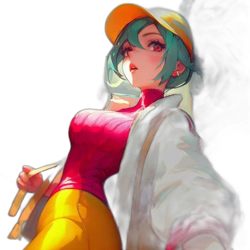 jacket, dress, staff, hat transparent PNG cut-out